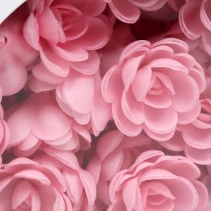 Цветы вафельные Роза большая цвет розовый 1/56шт (67962)