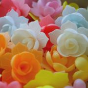 Цветы вафельные Шиповник махровый (разноцветные)